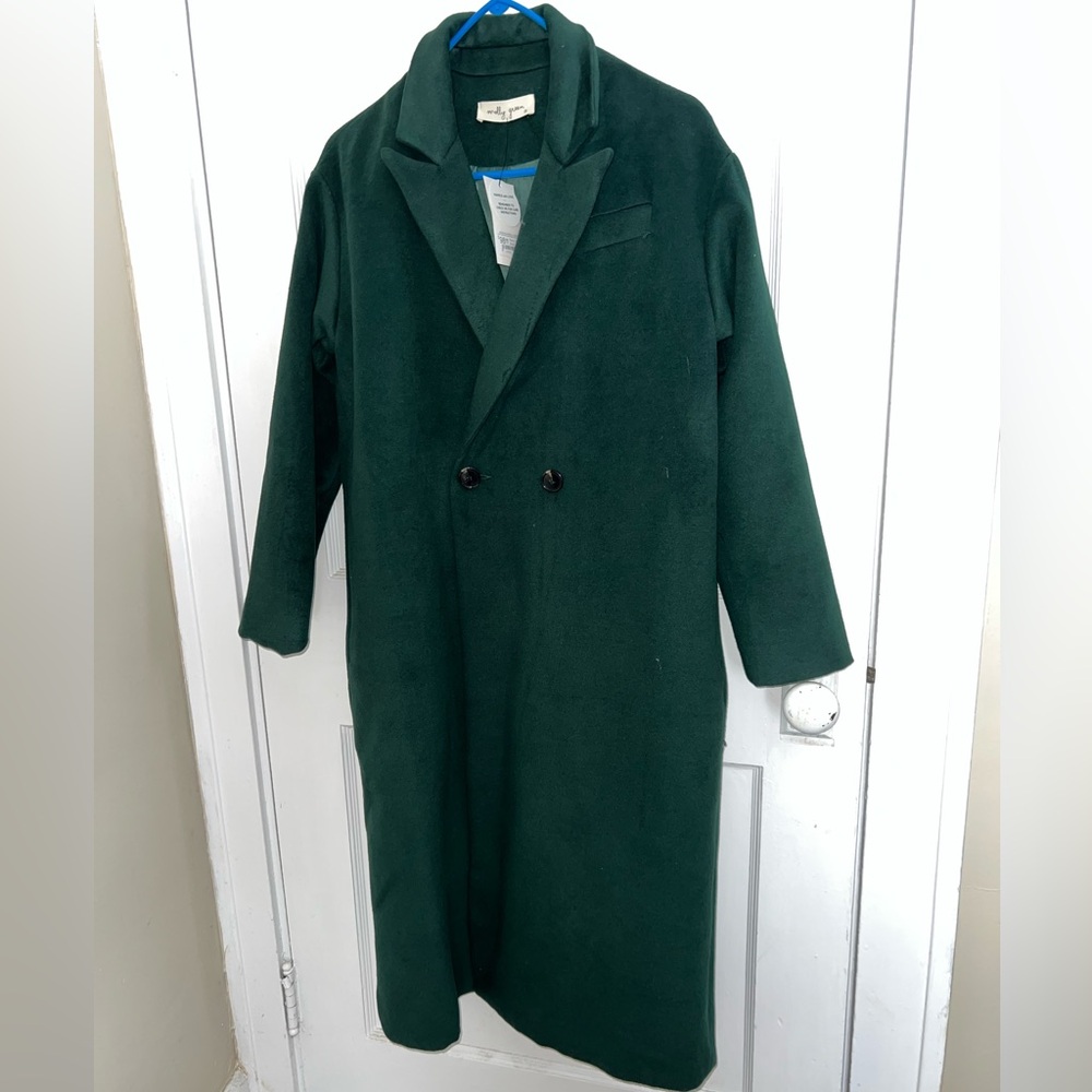 Molly Green Long Green Penny Peacoat Coat